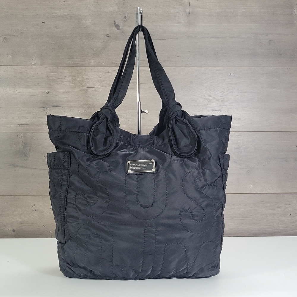 Marc by Marc Jacobs Black Quilted Signature Nylon Tote Bag